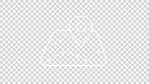 Map with pointer white animated icon Video stock 269138858