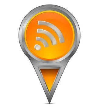Map pointer with WiFi symbol Stock Illustration