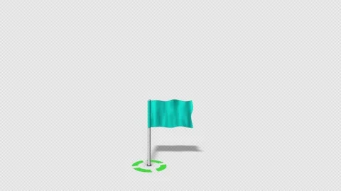 Map Pointers Animation 3 Green Target Cyan Map Flag Stock Footage 138216284