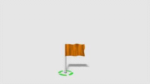 Map Pointers Animation 3 Green Target Orange Map Flag Stock Footage 138216562