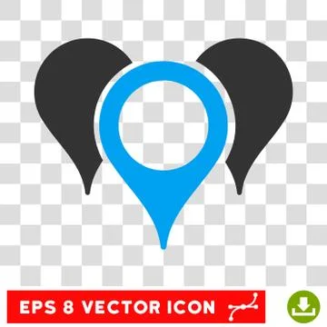 Map Pointers Eps Vector Icon Stock Illustration