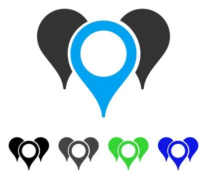 Map Pointers Flat Icon Stock Illustration
