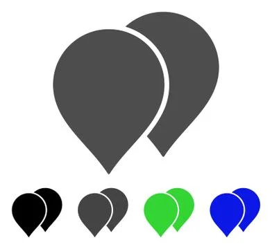 Map Pointers Flat Icon Illustrazione stock