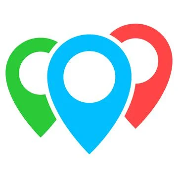 Map Pointers Flat Icon Raster イラスト素材