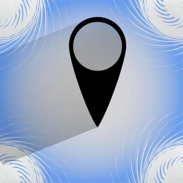 Map pointers. Flat modern web button  on a flat geometric abstract background Stock Illustration