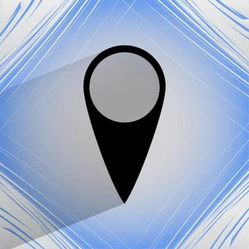 Map pointers. Flat modern web button  on a flat geometric abstract background イラスト素材