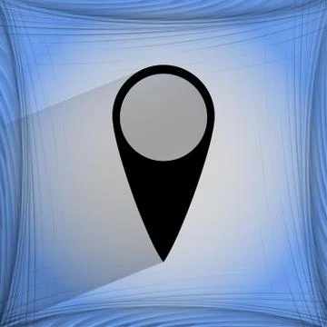 Map pointers. Flat modern web button  on a flat geometric abstract background Stock Illustration
