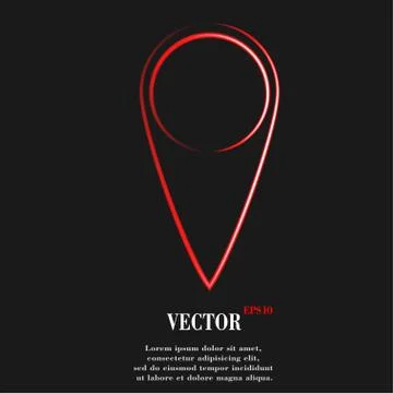 Map pointers. Flat modern web button  and space for your text Stock Illustration