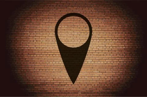 Map pointers. Flat modern web button  and space for your text Stock Illustration