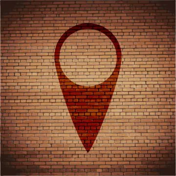 Map pointers. Flat modern web button  and space for your text Illustrazione stock