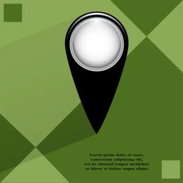 Map pointers. Flat modern web button  on a flat geometric abstract background Stock Illustration