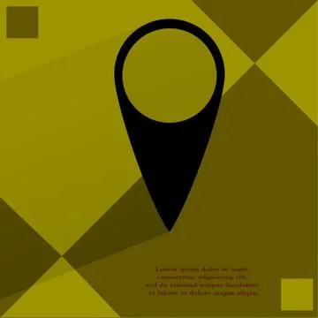 Map pointers. Flat modern web button  on a flat geometric abstract background Stock Illustration