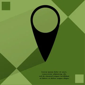 Map pointers. Flat modern web button  on a flat geometric abstract background Illustrazione stock
