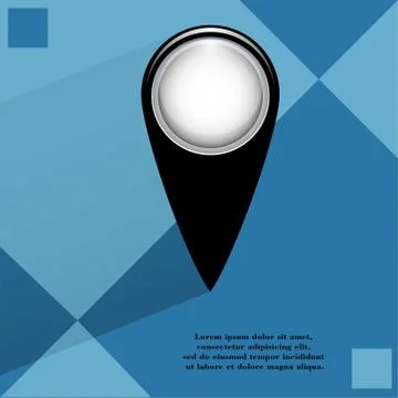 Map pointers. Flat modern web button  on a flat geometric abstract background Stock Illustration