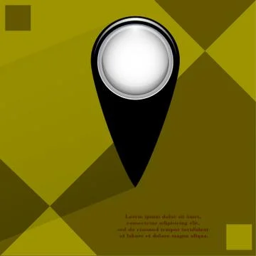 Map pointers. Flat modern web button  on a flat geometric abstract background Stock Illustration