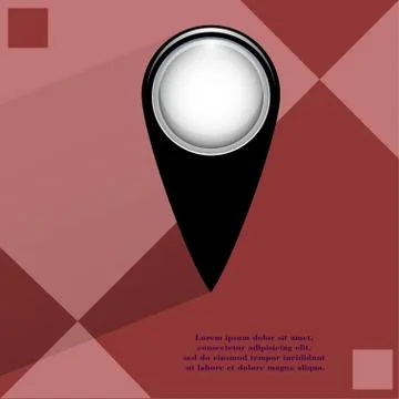 Map pointers. Flat modern web button  on a flat geometric abstract background Illustrazione stock