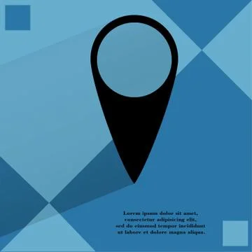 Map pointers. Flat modern web button  on a flat geometric abstract background Illustrazione stock