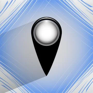 Map pointers. Flat modern web button  on a flat geometric abstract background Stockillustratie