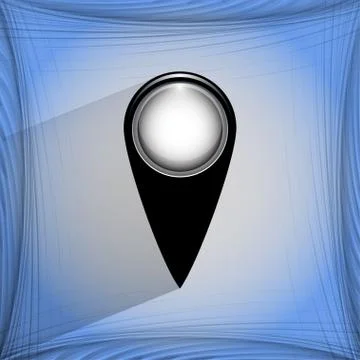 Map pointers. Flat modern web button  on a flat geometric abstract background Stock Illustration