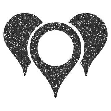 Map Pointers Grainy Texture Icon Stock Illustration