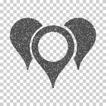 Map Pointers Grainy Texture Icon Illustrazione stock