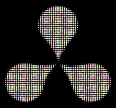 Map Pointers Halftone Composition of Dots Stock Illustration