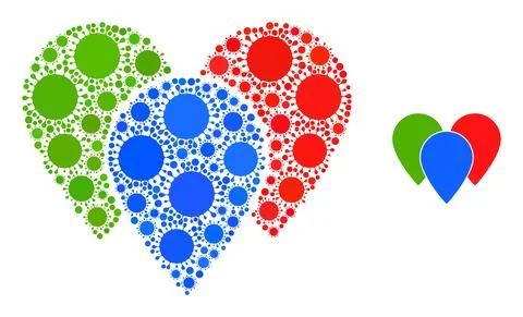 Map Pointers Icon - Contagious Composition Stockillustratie