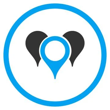 Map Pointers Icon 스톡 일러스트