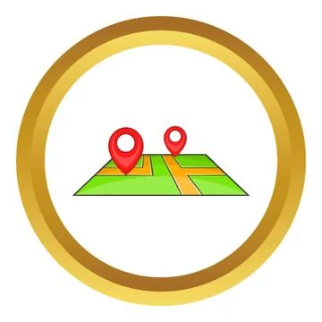 Map with pointers icon Stock Illustration