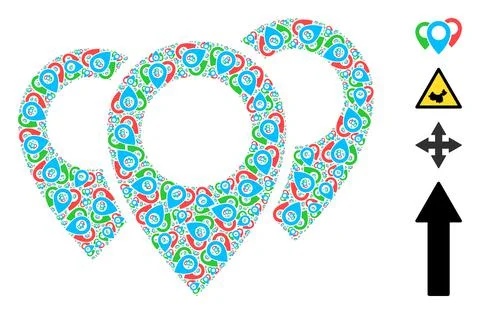 Map Pointers Icon Recursive Composition イラスト素材