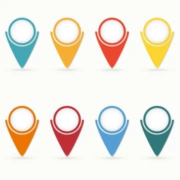 Map pointers icon set isolated on white background.  イラスト素材