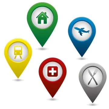 Map Pointers Stock Illustration