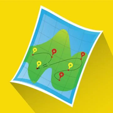 Map With Pointers Stock Illustration