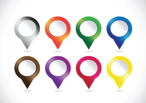 Map pointers mapping pins icon Illustrazione stock