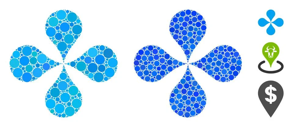 Map Pointers Mosaic Icon of Circles Illustrazione stock