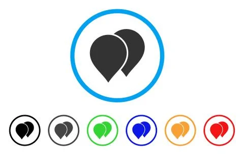 Map Pointers Rounded Icon 스톡 일러스트