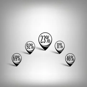 Map pointers set. Black icon templates vector 库存插图