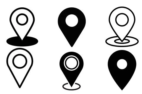 Map pointers set icon. Geolocation, navigation, navigator, gps, worldwide, .. Stock Illustration