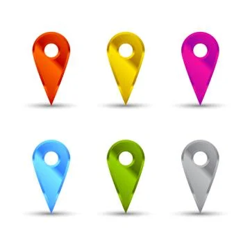 Map pointers set Illustrazione stock