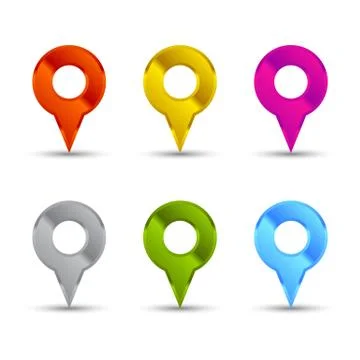 Map pointers set 스톡 일러스트