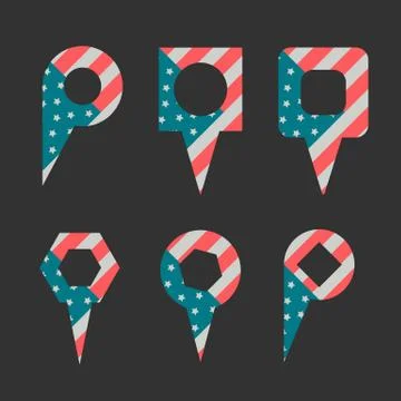 Map pointers set Stock Illustration