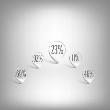 Map pointers set. White icon templates vector 스톡 일러스트