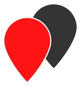 Map Pointers Vector Icon Flat Illustration Stock Illustration