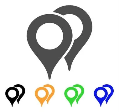 Map Pointers Vector Icon Stock Illustration