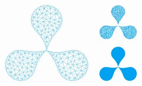 Map Pointers Vector Mesh Carcass Model and Triangle Mosaic Icon 스톡 일러스트