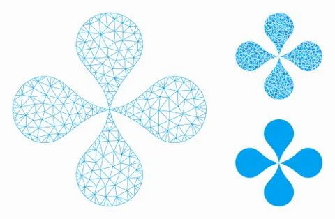 Map Pointers Vector Mesh Carcass Model and Triangle Mosaic Icon Stock Illustration