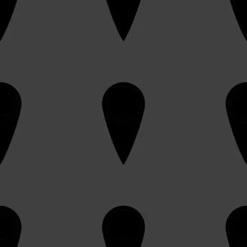 Map pointers web icon. flat design. Seamless gray pattern. Stock Illustration