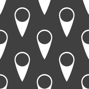 Map pointers web icon. flat design. Seamless gray pattern. イラスト素材
