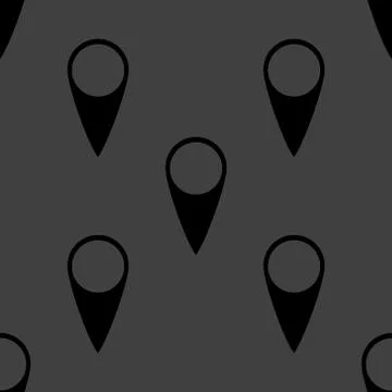 Map pointers web icon. flat design. Seamless gray pattern. Stockillustratie