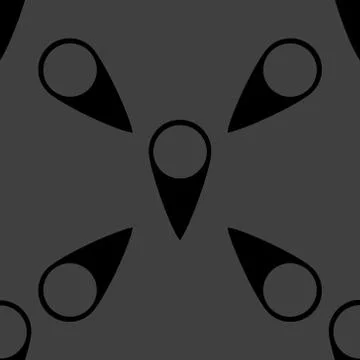 Map pointers web icon. flat design. Seamless gray pattern. Stockillustratie